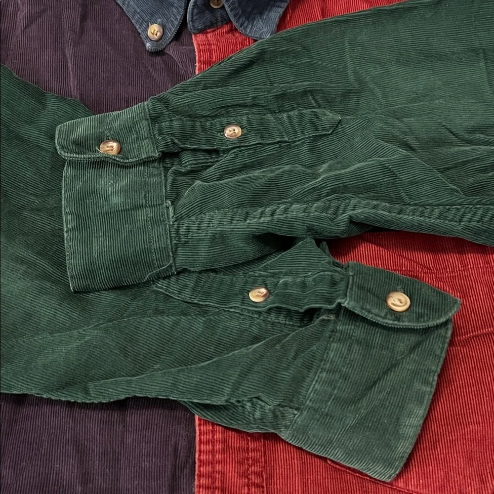 Gap Colorblock Corduroy Button Down Shirt Boys Size XL